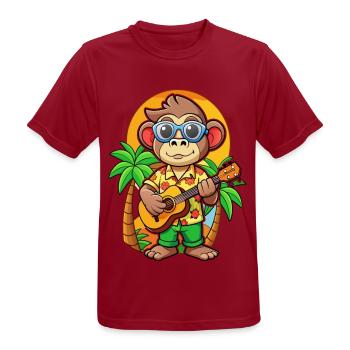 Lustige Affe Cartoon Sommer Strand Sonnenbrille - Männer T-Shirt atmungsaktiv - Dunkelrot - Vorne - AI Model Male 178 light (178cm)