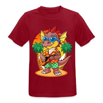 Lunettes de soleil de plage d’été de dessin animé de dragon drôle - T-shirt respirant Homme - rouge foncé - Devant - AI Model Male 178 light (178cm)