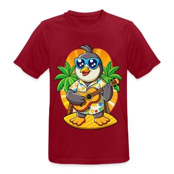 Lustige Pinguin Cartoon Sommer Strand Sonnenbrille - Männer T-Shirt atmungsaktiv - Dunkelrot - Vorne - AI Model Male 178 light (178cm)
