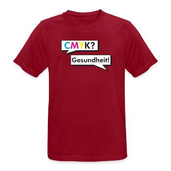 CMYK Grafiker Nerd Spruch Geschenk Shirt - Männer T-Shirt atmungsaktiv - Dunkelrot - Vorne - AI Model Male 178 light (178cm)