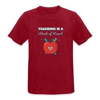 Lehren ist ein Herzenswerk - Männer T-Shirt atmungsaktiv - Dunkelrot - Vorne - AI Model Male 178 light (178cm)