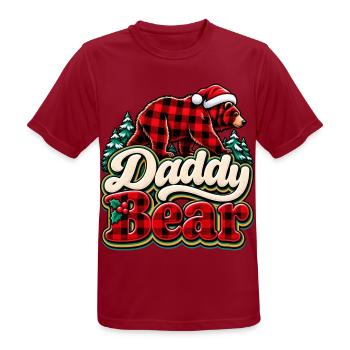 Daddy Bear Plaid Christmas - Männer T-Shirt atmungsaktiv - Dunkelrot - Vorne - AI Model Male 178 light (178cm)
