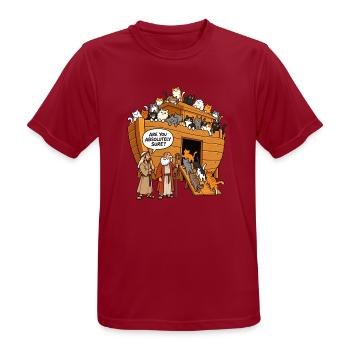Katzenarche Noahs Arche - Männer T-Shirt atmungsaktiv - Dunkelrot - Vorne - AI Model Male 178 light (178cm)