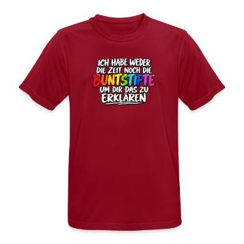 Buntstifte Regenbogen Zitat - Männer T-Shirt atmungsaktiv - Dunkelrot - Vorne - AI Model Male 178 light (178cm)