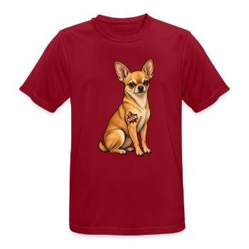 I Love Mom Tattoo – Chihuahua Mom Chi Mama Lover - Männer T-Shirt atmungsaktiv - Dunkelrot - Vorne - AI Model Male 178 light (178cm)
