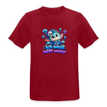 Ich Weiß Nicht Weiter Wenuma - Männer T-Shirt atmungsaktiv - Dunkelrot - Vorne - AI Model Male 178 light (178cm)