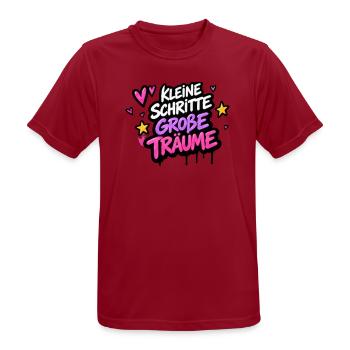 Kleine Schritte Große Träume Neon - Männer T-Shirt atmungsaktiv - Dunkelrot - Vorne - AI Model Male 178 light (178cm)