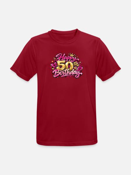 Herzlichen Glückwunsch zum 50. Geburtstag Pink Graffiti: Immer noch eine Königin! - Männer T-Shirt atmungsaktiv - Dunkelrot