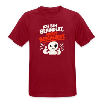 Ich bin behindert, nicht bescheuert. - Männer T-Shirt atmungsaktiv - Dunkelrot - Vorne - AI Model Male 178 light (178cm)