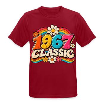 1967 Klassische Regenbogenblumen - Männer T-Shirt atmungsaktiv - Dunkelrot - Vorne - AI Model Male 178 light (178cm)
