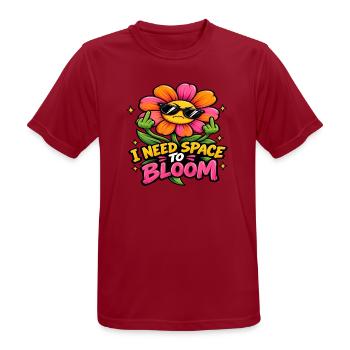 Wütende Blume – Ich brauche Abstand - Männer T-Shirt atmungsaktiv - Dunkelrot - Vorne - AI Model Male 178 light (178cm)