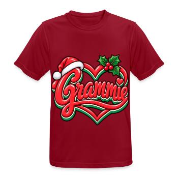 Grammie Herzweihnacht Logo - Männer T-Shirt atmungsaktiv - Dunkelrot - Vorne - AI Model Male 178 light (178cm)
