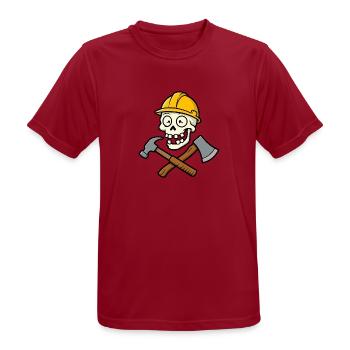 Lustiger Bauarbeiter-Schädel - Männer T-Shirt atmungsaktiv - Dunkelrot - Vorne - AI Model Male 178 light (178cm)