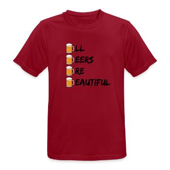 ALL BEERS ARE BEAUTIFUL BIER JGS ACAB ABAB SPRUCH - Männer T-Shirt atmungsaktiv - Dunkelrot - Vorne - AI Model Male 178 light (178cm)