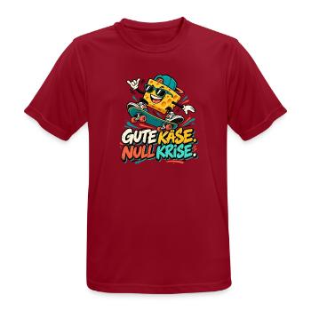 Käse-Skateboard: Gute Käse Null Krise - Männer T-Shirt atmungsaktiv - Dunkelrot - Vorne - AI Model Male 178 light (178cm)