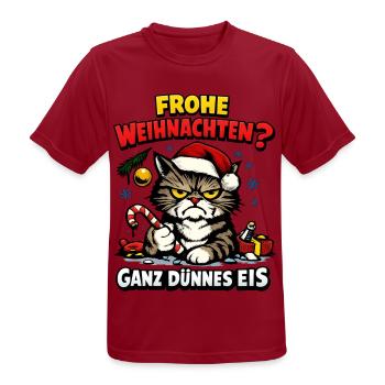 Frohe Weihnachten Ganz Dünnes Eis Weihnachtsoutfit - Männer T-Shirt atmungsaktiv - Dunkelrot - Vorne - AI Model Male 178 light (178cm)