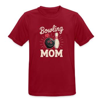 Bowling Mom Mit Herz Kugel Und Kegel - Männer T-Shirt atmungsaktiv - Dunkelrot - Vorne - AI Model Male 178 light (178cm)