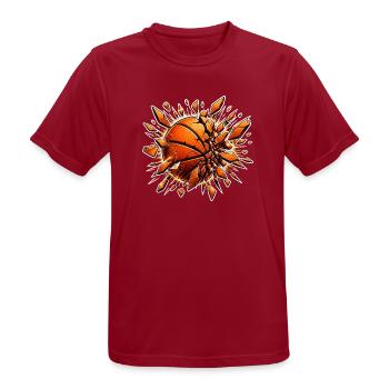 Basketball Zerspringt Glas Explosion Sport Shirt - Männer T-Shirt atmungsaktiv - Dunkelrot - Vorne - AI Model Male 178 light (178cm)