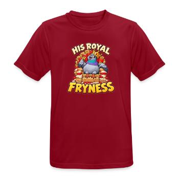 Taube auf Pommes Thron mit His Royal Fryness - Männer T-Shirt atmungsaktiv - Dunkelrot - Vorne - AI Model Male 178 light (178cm)