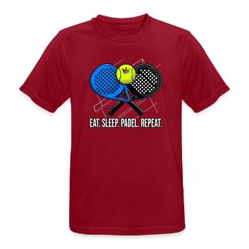 Padel, Padel-Sport, Padel-Humor - Männer T-Shirt atmungsaktiv - Dunkelrot - Vorne - AI Model Male 178 light (178cm)