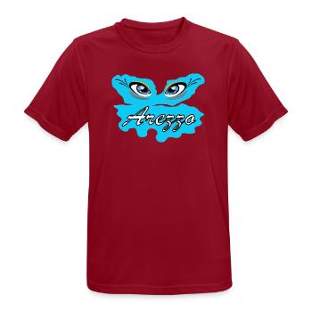 Arezza Blue Eyes-Logo auf Splash - Männer T-Shirt atmungsaktiv - Dunkelrot - Vorne - AI Model Male 178 light (178cm)