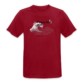 Markus 4,39 Friede, sei still. - Männer T-Shirt atmungsaktiv - Dunkelrot - Vorne - AI Model Male 178 light (178cm)