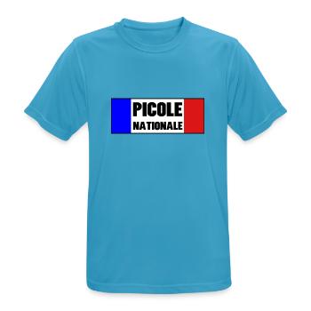 Picole Nationale - T-shirt respirant Homme - bleu saphir - Devant - AI Model Male 178 light (178cm)