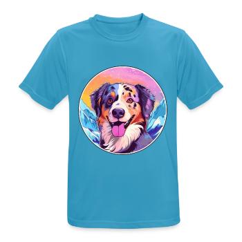Alano Español Hunderasse Cartoon Kawaii Aquarell - Männer T-Shirt atmungsaktiv - Saphirblau - Vorne - AI Model Male 178 light (178cm)