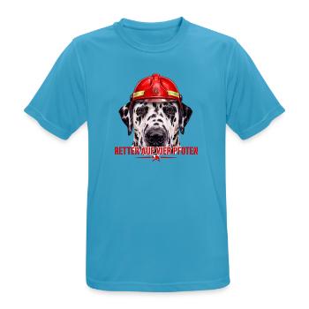 Feuerwehr Dalmatiner Shirt Roter Helm - Männer T-Shirt atmungsaktiv - Saphirblau - Vorne - AI Model Male 178 light (178cm)