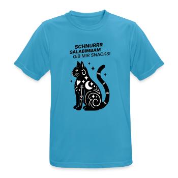 Schnurrrsalabimbam - Gib mir Snacks! - Katze - Männer T-Shirt atmungsaktiv - Saphirblau - Vorne - AI Model Male 178 light (178cm)