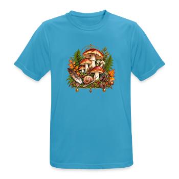 Pilzparadies Herbstzauber - Männer T-Shirt atmungsaktiv - Saphirblau - Vorne - AI Model Male 178 light (178cm)