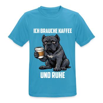 Ich Brauche Kaffee und Ruhe Cane Corso Cane Corsos - Männer T-Shirt atmungsaktiv - Saphirblau - Vorne - AI Model Male 178 light (178cm)
