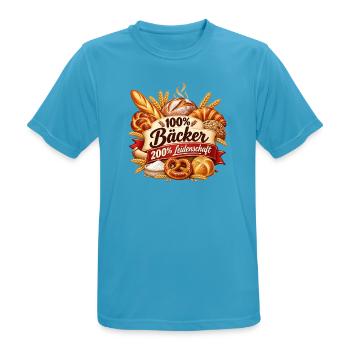 100% Bäcker – Leidenschaft pur - Männer T-Shirt atmungsaktiv - Saphirblau - Vorne - AI Model Male 178 light (178cm)
