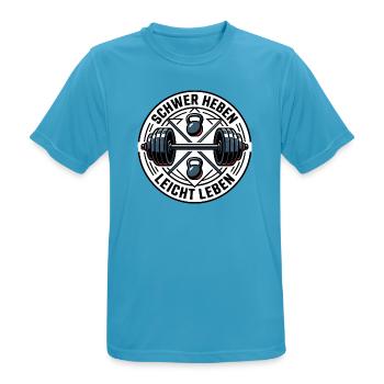 Schwer Heben Leicht Leben Gym - Männer T-Shirt atmungsaktiv - Saphirblau - Vorne - AI Model Male 178 light (178cm)