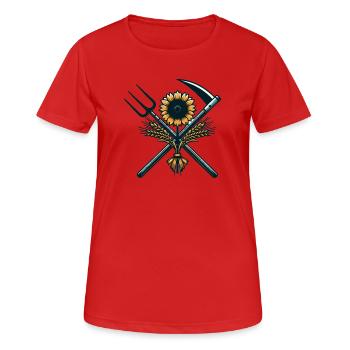 Agriculture Logo - Women's Breathable T-Shirt - red - Front - AI Model Female 172 dark (172cm)