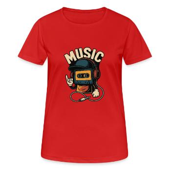 Musique - T-shirt respirant Femme - rouge - Devant - AI Model Female 172 dark (172cm)