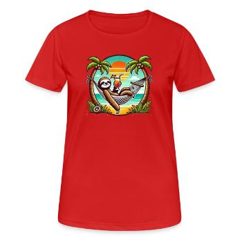 Sloth in the hammock - Women's Breathable T-Shirt - red - Front - AI Model Female 172 dark (172cm)