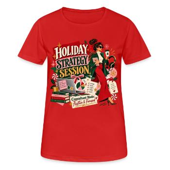 Urlaubsstrategie - Frauen T-Shirt atmungsaktiv - Rot - Vorne - AI Model Female 172 dark (172cm)