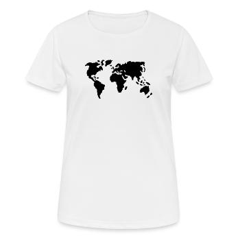 Welt - Frauen T-Shirt atmungsaktiv - Weiß - Vorne - AI Model Female 172 dark (172cm)