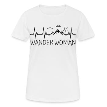 Wander Woman Wandern Berge Herzschlag Wanderwoman - Frauen T-Shirt atmungsaktiv - Weiß - Vorne - AI Model Female 172 dark (172cm)