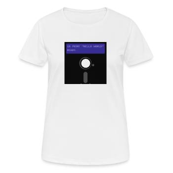 floppy disk - Women's Breathable T-Shirt - white - Front - AI Model Female 172 dark (172cm)