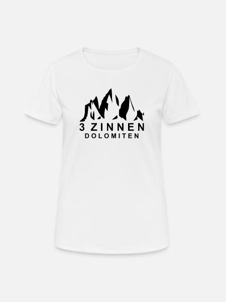 3 Zinnen Dolomiten - Frauen T-Shirt atmungsaktiv - Weiß
