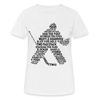 Hockey Goalie Word Art Design - Women's Breathable T-Shirt - white - Front - AI Model Female 172 dark (172cm)