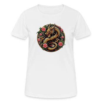 Dragon de Chine - T-shirt respirant Femme - blanc - Devant - AI Model Female 172 dark (172cm)