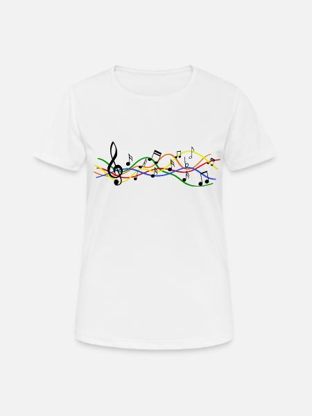 Musikalische Noten Noten Muster. Musik - Frauen T-Shirt atmungsaktiv - Weiß