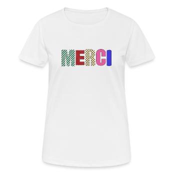 Vielen Dank - Frauen T-Shirt atmungsaktiv - Weiß - Vorne - AI Model Female 172 dark (172cm)