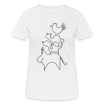 Bremer Stadtmusikanten Linien - Frauen T-Shirt atmungsaktiv - Weiß - Vorne - AI Model Female 172 dark (172cm)