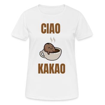 ciao Kakao - Frauen T-Shirt atmungsaktiv - Weiß - Vorne - AI Model Female 172 dark (172cm)