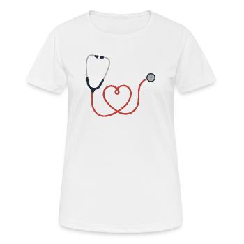 Stethoskop Logo Symbol Symbol - Frauen T-Shirt atmungsaktiv - Weiß - Vorne - AI Model Female 172 dark (172cm)