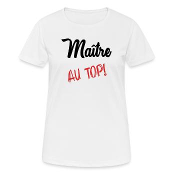 MEISTER. MEISTER - Frauen T-Shirt atmungsaktiv - Weiß - Vorne - AI Model Female 172 dark (172cm)